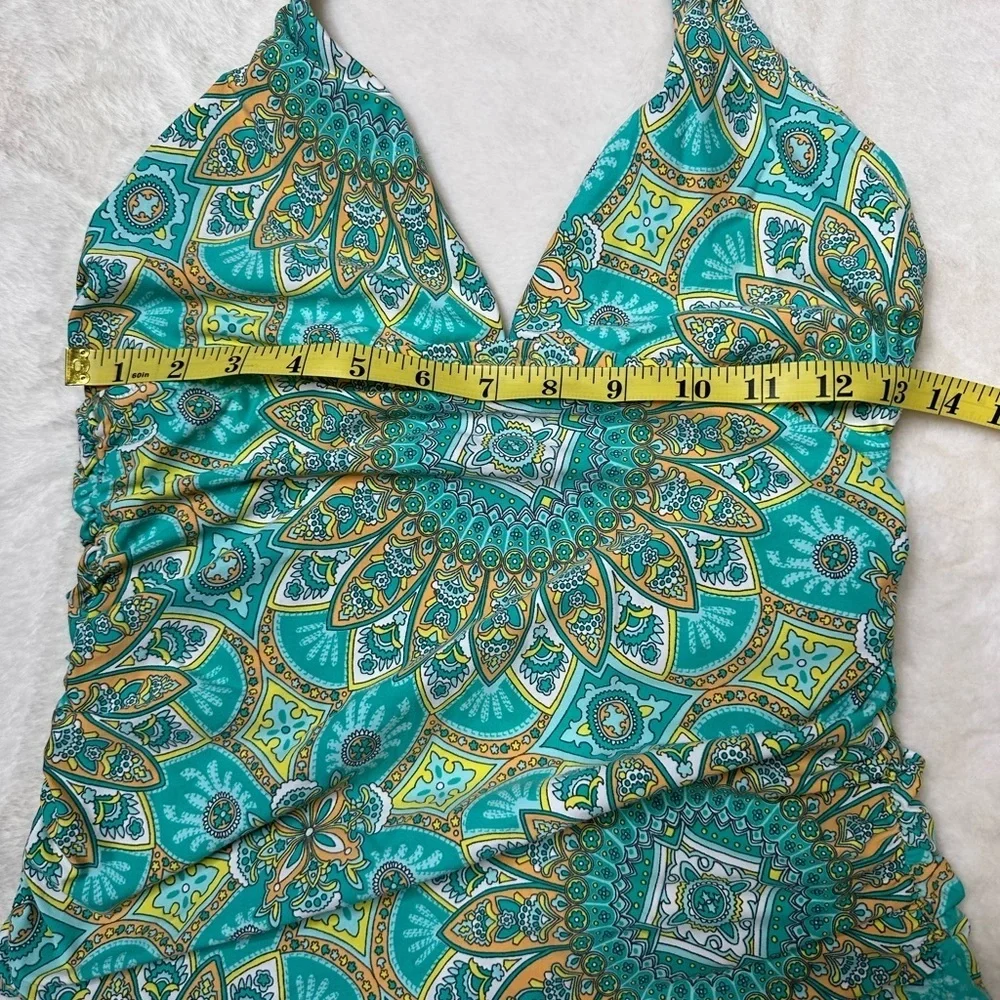 Helen Jon Green Ruched Tie back bikini Top